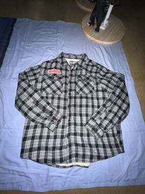 Lifestyle  Sherpa-Lined Plaid Flannel Shirt Jacket with Billy Strings Patch